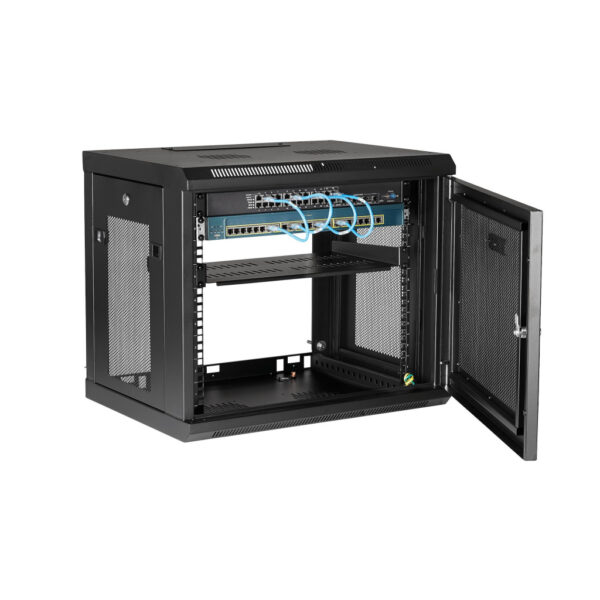 StarTech.com 2 Post 9U Wandmonteerbare Netwerkkast met 1U Schap, 19" Patchkast voor Data/AV/Electronica/Computer Apparatuur, Com - Afbeelding 5