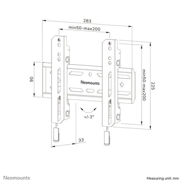 Neomounts WL30S-850BL12 TV-beugel wand 24-65" - vlak - vergrendelbaar - snelle installatie - Afbeelding 19