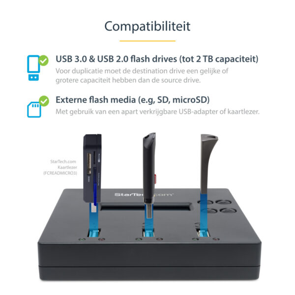 StarTech.com Standalone 1 naar 2 USB Thumb Drive Cloner en Wisser, Multiple USB Flash Drive Kloner, System/File/Whole-Drive Copy - Afbeelding 10