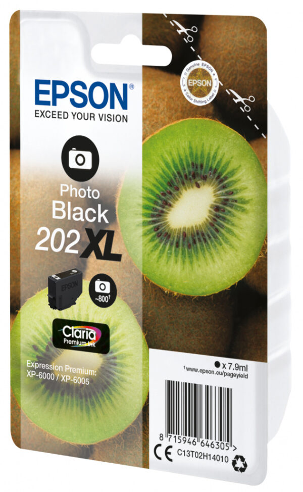Epson Kiwi Singlepack Photo Black 202XL Claria Premium Ink - Afbeelding 2