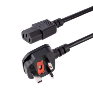 StarTech.com 3m UK Computer Stroomkabel, 18AWG, BS 1363 naar C13, 10A 250V, Zwart, AC Vervangkabel, Kettle Lead / UK Voedingskab