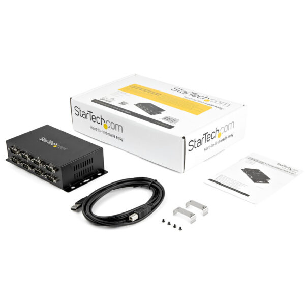 StarTech.com 8-poort USB naar DB9 RS232 Seriële Adapter Hub – Industriële DIN-rail en Wandmontage - Afbeelding 5
