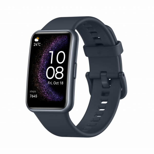 Huawei Watch Fit SE Zwarte Siliconenband - Afbeelding 2