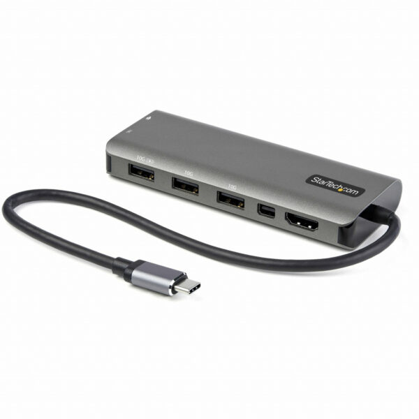 StarTech.com USB C Multiport Adapter - USB-C naar HDMI or Mini DisplayPort 4K 60Hz, 100W Power Delivery Pass-Through, 4-Port 10G