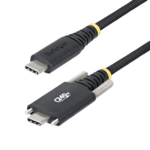 StarTech.com 3m USB-C Laadkabel met Zijschroefvergrendeling, 240W (5A) PD EPR, Siliconen Mantel met Gevlochten Nylon, USB 2.0 La