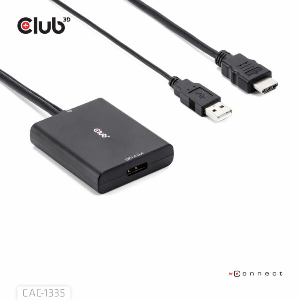 CLUB3D HDMI + Micro USB to DisplayPort™ 4K120Hz or 8K30Hz M/F Active Adapter - Afbeelding 19