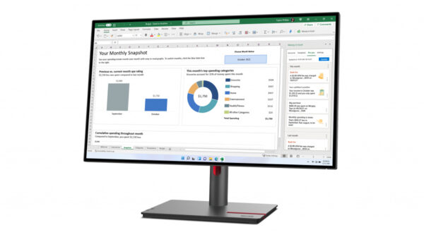 Lenovo ThinkVision P27h-30 LED display 68,6 cm (27") 2560 x 1440 Pixels Quad HD LCD Zwart - Afbeelding 4