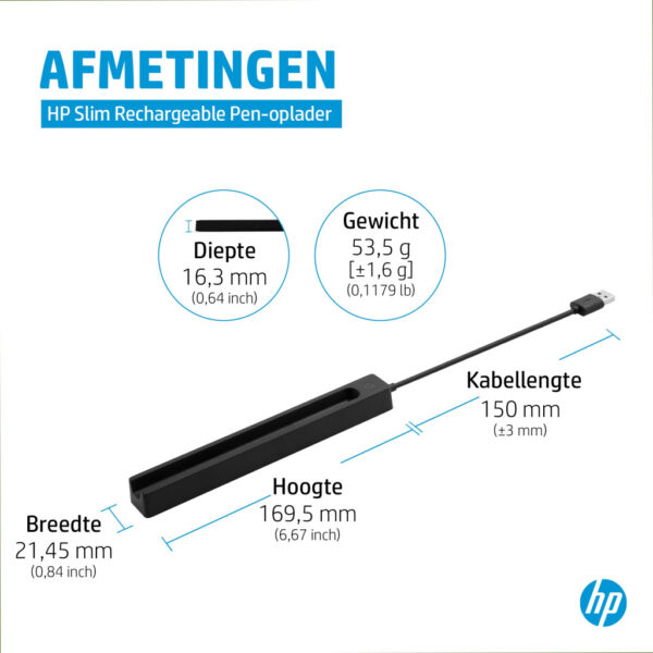HP Slim Rechargeable Pen-oplader - Afbeelding 2