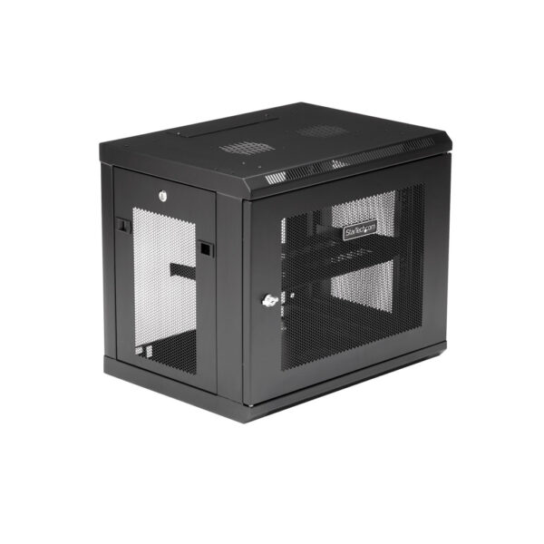 StarTech.com 2 Post 9U Wandmonteerbare Netwerkkast met 1U Schap, 19" Patchkast voor Data/AV/Electronica/Computer Apparatuur, Com - Afbeelding 2