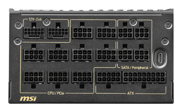 MSI MEG Ai1600T PCIE5 power supply unit 1600 W 24-pin ATX ATX Zwart - Afbeelding 2