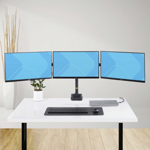 StarTech.com Triple Monitor Arm voor Bureau, Tot Drie 27inch Schermen, VESA 75x75/100x100, Instelling zonder Gereedschap, C-klem - Afbeelding 11