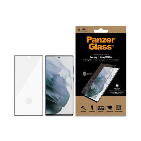 PanzerGlass Gehard Glas Edge to Edge Screenprotector Samsung Galaxy S22 Ultra - Afbeelding 3