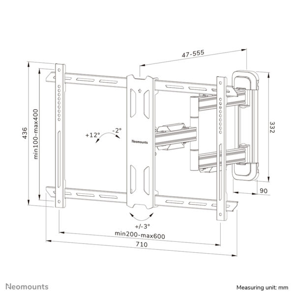 Neomounts WL40S-850BL16 TV-beugel wand 40-70" - full motion - snelle installatie - Afbeelding 20