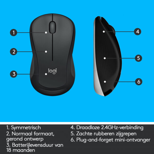 Logitech 920-008685 toetsenbord Inclusief muis Universeel USB QWERTY US International Zwart, Wit - Afbeelding 10