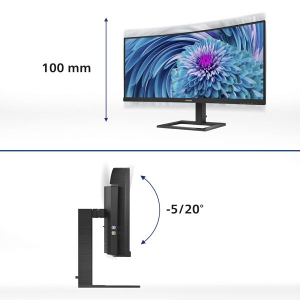 Philips E Line 346E2CUAE/00 computer monitor 86,4 cm (34") 3440 x 1440 Pixels Wide Quad HD+ LCD Zwart - Afbeelding 14