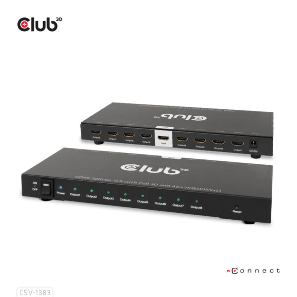 CLUB3D 8-poorts HDMI™ splitter 1 to 8 Full 3D and 4K60Hz(600MHz) - Afbeelding 7