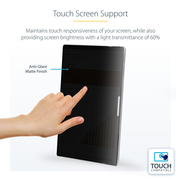 StarTech.com 4-Way 13-inch Surface Pro 8/9/X Laptop Privacy Filter, Portrait/Landscape Modes, Touch-Enabled, Anti-Glans Security - Afbeelding 10