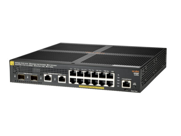Hewlett Packard Enterprise Aruba 2930F 12G PoE+ 2G/2SFP+ Managed L3 Gigabit Ethernet (10/100/1000) Power over Ethernet (PoE) 1U - Afbeelding 2