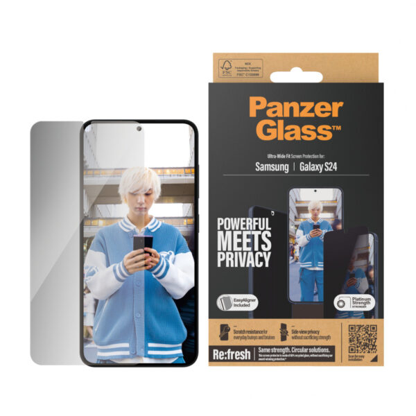 PanzerGlass ® Privacy Screen Protector Samsung Galaxy S24 | Ultra-Wide Fit w. EasyAligner Doorzichtige schermbeschermer 1 - Afbeelding 2