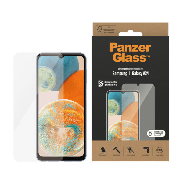 PanzerGlass ® Screen Protector Samsung Galaxy A24 | Ultra-Wide Fit Doorzichtige schermbeschermer 1 stuk(s) - Afbeelding 2