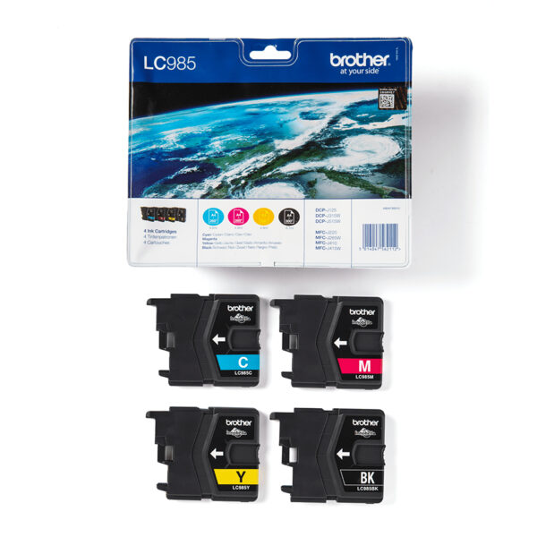 Brother LC985VALBP inktcartridge 4 stuk(s) Origineel Zwart, Cyaan, Magenta, Geel - Afbeelding 3