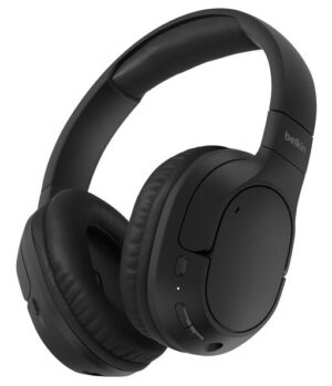 Belkin AUD009HQBK hoofdtelefoon/headset Hoofdtelefoons Draadloos Hoofdband Oproepen/muziek USB Type-C Bluetooth Zwart