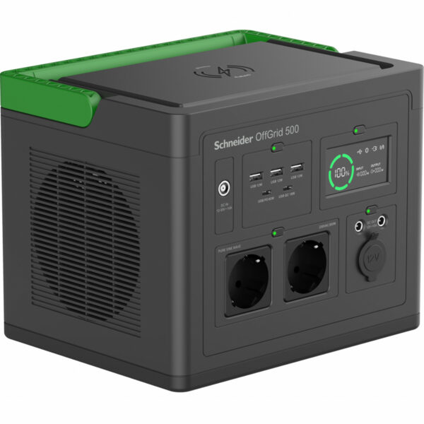 APC SE OffGrid Portable Power Station 500 - Li-Ion accu, LCD, 2x stopcontact, 3x USB-A, 2x USB-C, 3x 12V, draadloze lader - Afbeelding 2