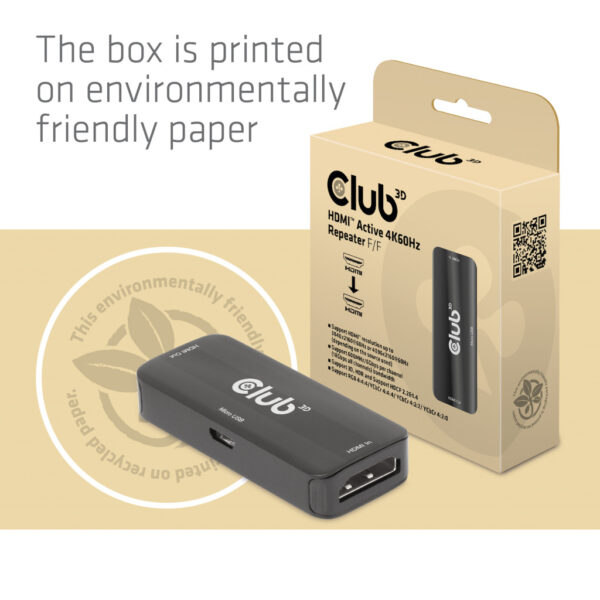 CLUB3D HDMI Active 4K60Hz Repeater F/F - Afbeelding 9