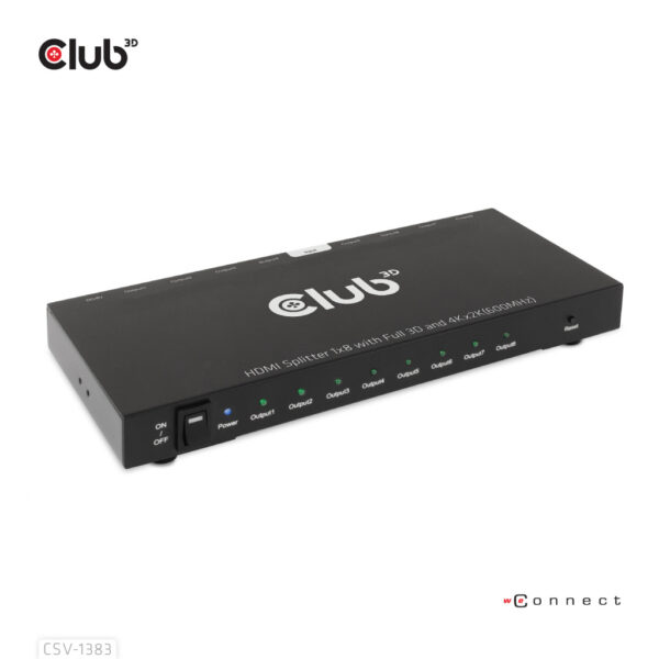 CLUB3D 8-poorts HDMI™ splitter 1 to 8 Full 3D and 4K60Hz(600MHz) - Afbeelding 2