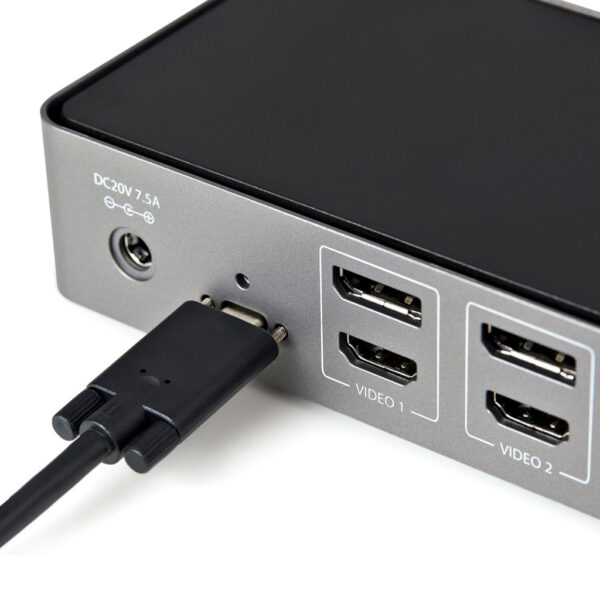 StarTech.com USB-C & USB-A Dock - Hybride Universeel Triple Monitor Laptop Docking Station DisplayPort & HDMI 4K 60Hz - 85W Powe - Afbeelding 3