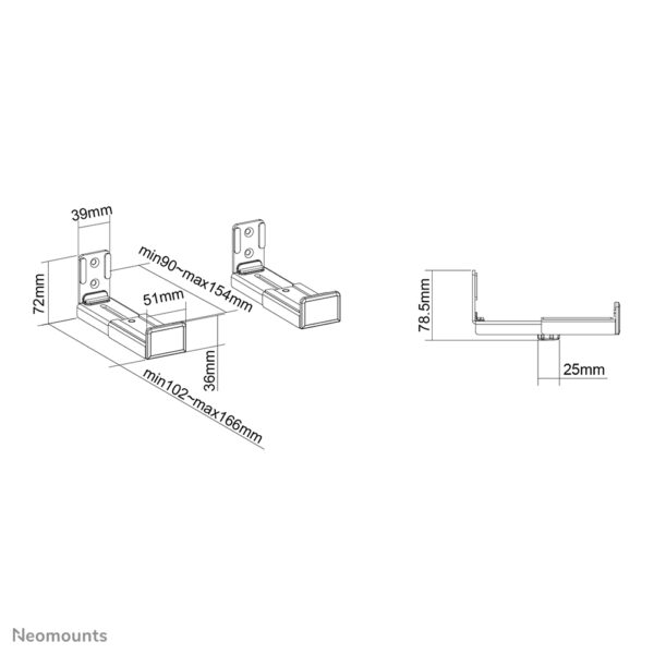 Neomounts AWL29-550BL1 Videobar/soundbar houder wand - max 15 kg - universeel - Afbeelding 16