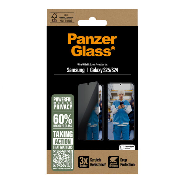 PanzerGlass ® Privacy Screen Protector Samsung Galaxy S25 | S24 | Ultra-Wide Fit Doorzichtige schermbeschermer 1 stuk(s) - Afbeelding 3