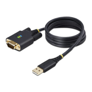 StarTech.com 1m USB naar Seriëel Adapter Kabel, COM Retention, Verwisselbare Schroeven/Moeren, USB-A naar RS232 DB9 Converter,