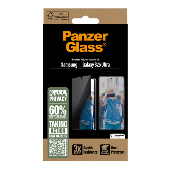 PanzerGlass ® Privacy Screen Protector Samsung Galaxy S25 Ultra | Ultra-Wide Fit Doorzichtige schermbeschermer 1 stuk(s) - Afbeelding 3