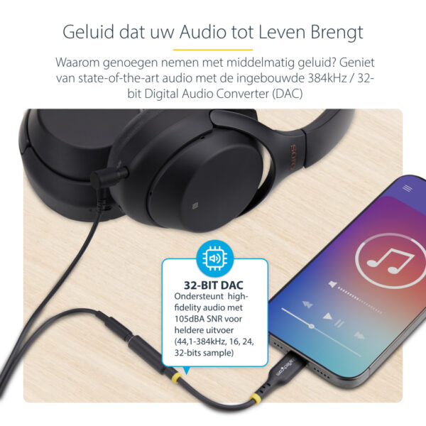 StarTech.com USB-C naar 3.5mm TRRS Headphone/Headset Adapter, Aux Audio Adapter, 3.5mm Jack, USB Type-C Aux Dongle, Hi-Fi 32-bit - Afbeelding 15
