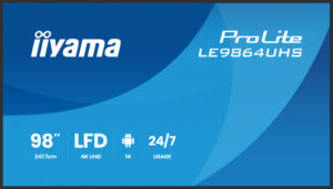 iiyama LE9864UHS-B1AG beeldkrant Digitale signage flatscreen 2,49 m (98") Wifi 500 cd/m² 4K Ultra HD Zwart Type processor Androi