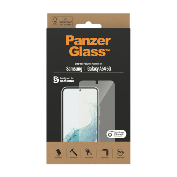 PanzerGlass ® Screen Protector Samsung Galaxy A54 5G | Ultra-Wide Fit Doorzichtige schermbeschermer 1 stuk(s) - Afbeelding 3