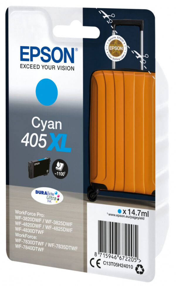 Epson Singlepack Cyan 405XL DURABrite Ultra Ink - Afbeelding 2
