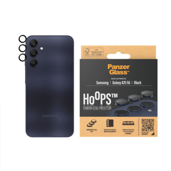PanzerGlass ® Hoops® Black Camera Lens Protector Samsung Galaxy A25 5G Doorzichtige schermbeschermer 1 stuk(s) - Afbeelding 2