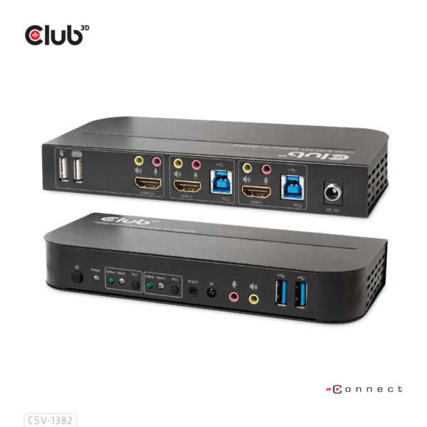 CLUB3D HDMI KVM SWITCH FOR DUAL HDMI 4K 60Hz - Afbeelding 2