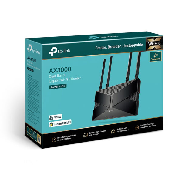 TP-Link Archer AX53 draadloze router Gigabit Ethernet Dual-band (2.4 GHz / 5 GHz) Zwart - Afbeelding 4