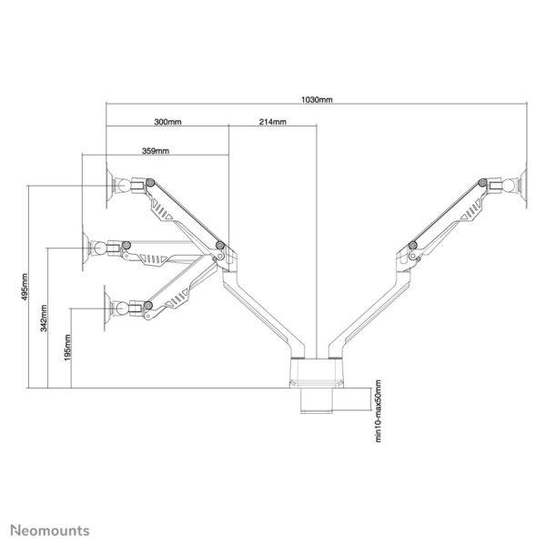 Neomounts FPMA-D750DSILVER Monitorarm 10-32" - gasveer - Topfix - Afbeelding 7