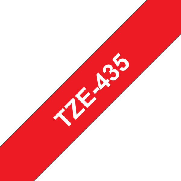 Brother TZE-435 labelprinter-tape Wit op rood - Afbeelding 2