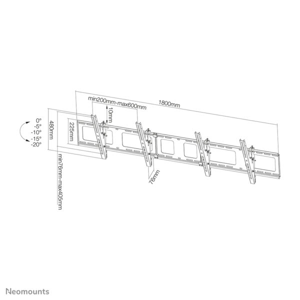 Neomounts NS-WMB200BLACK Menuboard muurbeugel 40-52" - kantelbaar - Afbeelding 11