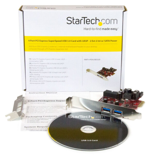 StarTech.com 4-poorts PCI Express USB 3.0 kaart 2 extern, 2 intern SATA-voeding - Afbeelding 5
