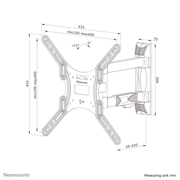 Neomounts WL40-550BL14 TV-beugel wand 32-55" - full motion - Easy Install - Afbeelding 17