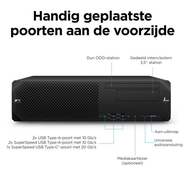 HP Z2 G9 Intel® Core™ i7 i7-13700 16 GB DDR5-SDRAM 512 GB SSD Windows 11 Pro SFF Workstation Zwart - Afbeelding 6