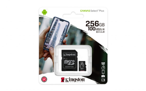 Kingston Technology Canvas Select 256GB micSDXC Plus 100R A1 C10 kaart + ADP - Afbeelding 5