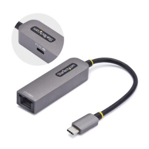 StarTech.com 2.5GbE USB-C naar Ethernet Adapter, 100W PD Pass-Through, NBASE-T NIC, USB 3.0 Type-C 2.5/1G Multi Speed Netwerk, T