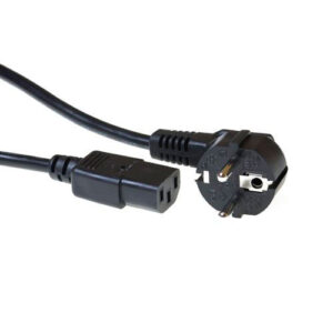 ACT Netsnoer CEE 7/7 male (haaks) - C13 zwart 1 m